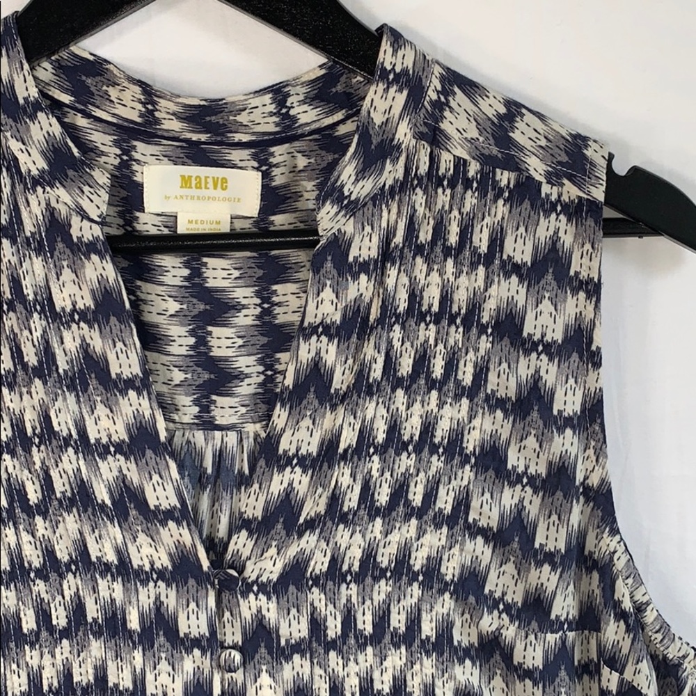 Maeve by Anthropologie Button Up Sleeveless Blouse